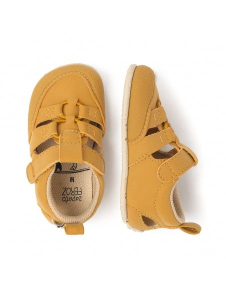 Zapato Feroz Sandalia Canet Mostaza Microfibra Serraje