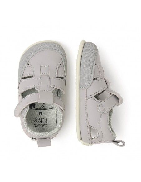 Zapato Feroz Sandalia Irta Gris Microfibra Nobuck