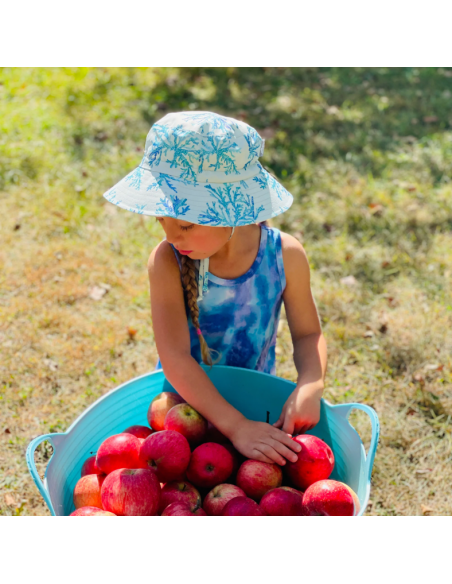 Sombrero con protección solar ajustable Bucket Aqua-Dry Coral Blue