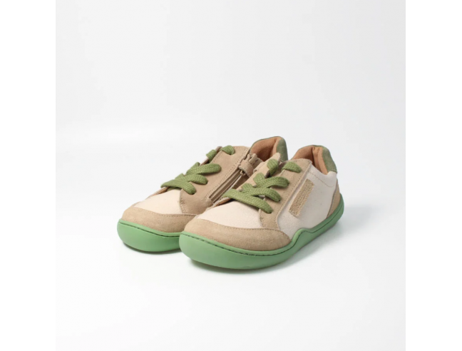 Deportiva barefoot tejida bLIFESTYLE  Beige/Verde