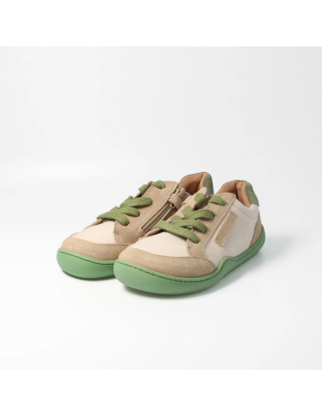 Deportiva barefoot tejida bLIFESTYLE  Beige/Verde