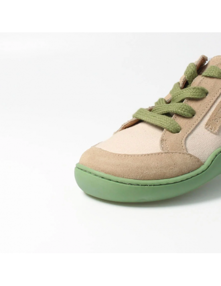 Deportiva barefoot tejida bLIFESTYLE  Beige/Verde