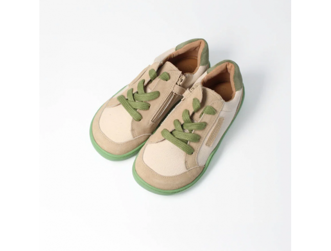 Deportiva barefoot tejida bLIFESTYLE  Beige/Verde