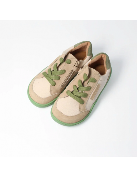 Deportiva barefoot tejida bLIFESTYLE  Beige/Verde
