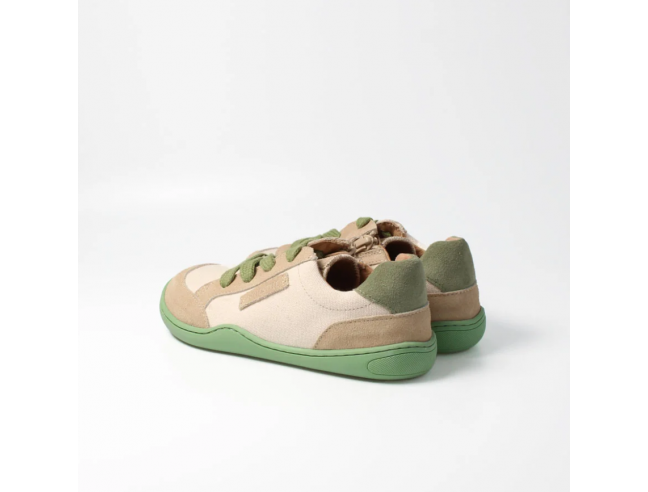 Deportiva barefoot tejida bLIFESTYLE  Beige/Verde
