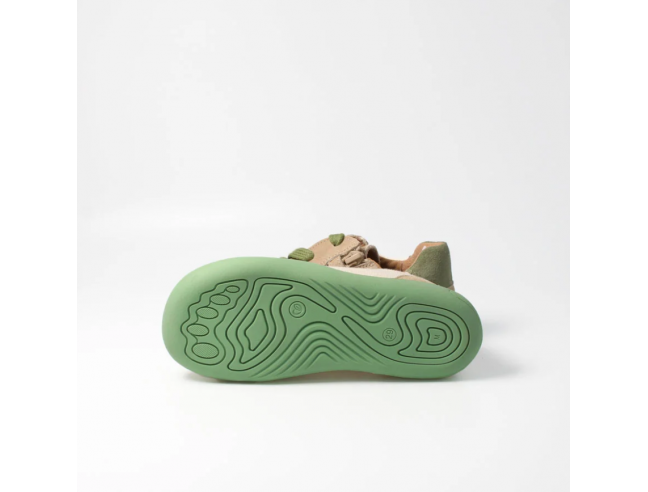 Deportiva barefoot tejida bLIFESTYLE  Beige/Verde