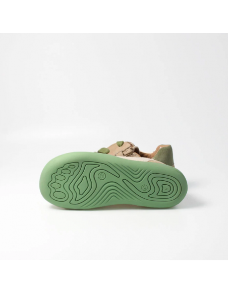 Deportiva barefoot tejida bLIFESTYLE  Beige/Verde