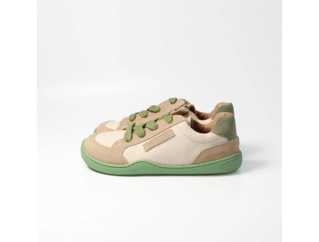 Deportiva barefoot tejida bLIFESTYLE  Beige/Verde