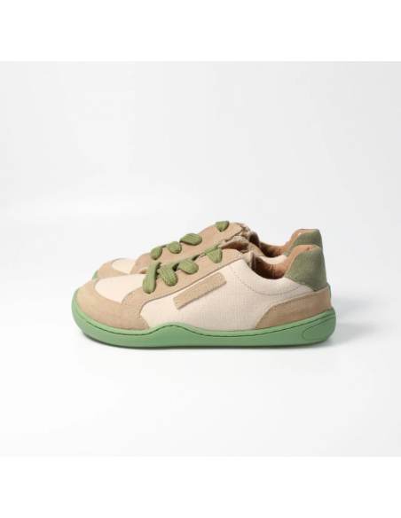 Deportiva barefoot tejida bLIFESTYLE  Beige/Verde