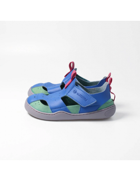 Sandalia barefoot vegana con velcro bLIFESTYLE Azulón