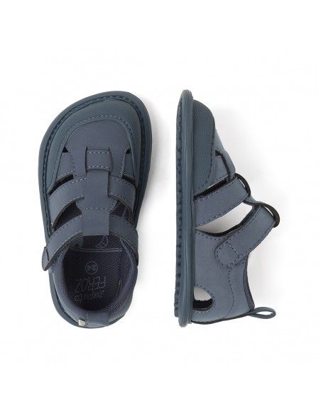 Zapato Feroz Sandalia Denia Sanroc Azul Microfibra Nobuck