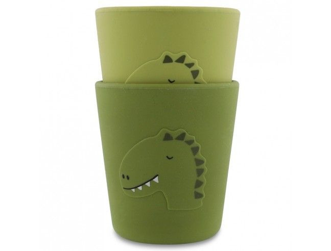 Vaso de silicona Trixie Mr. Dino (Pack 2 undiades)