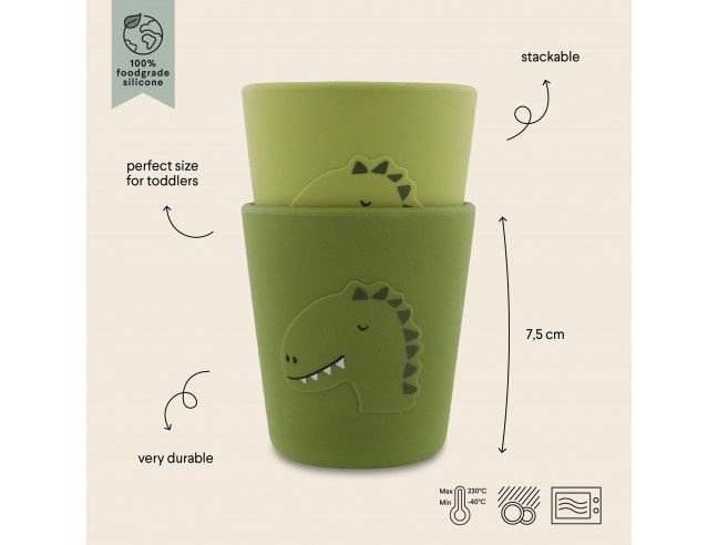 Vaso de silicona Trixie Mr. Dino (Pack 2 undiades)