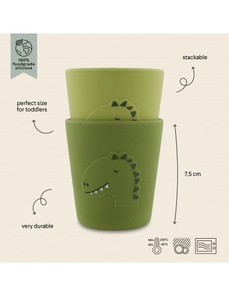 Vaso de silicona Trixie Mr. Dino (Pack 2 undiades)