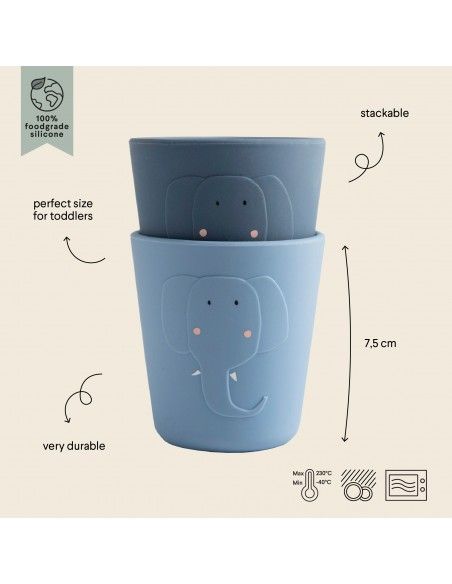 Vaso de silicona Trixie Mr. Elephant (Pack 2 undiades)