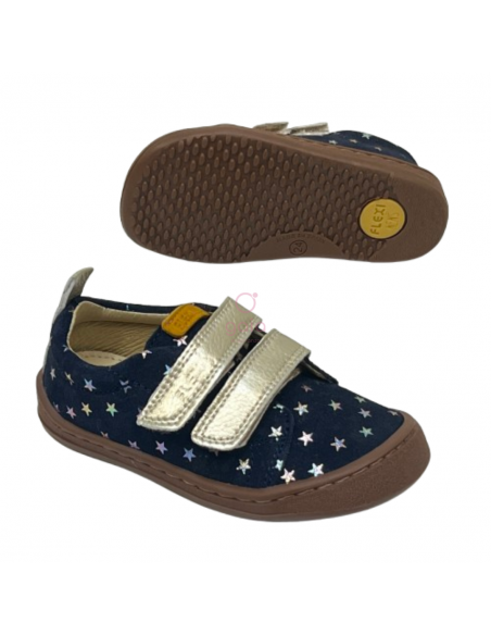 Deportiva barefoot Flexi Nens Piel  SEREN/KOBE MARINO CAVA