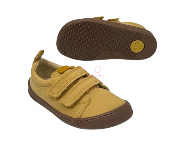 Deportiva barefoot Flexi Nens Piel LAVANDA MOSTAZA
