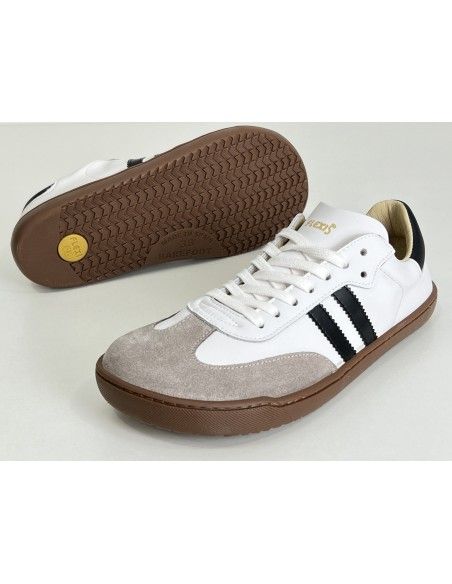 Sneaker barefoot Flexi Nens XL (Piel blanco/serraje Gris)
