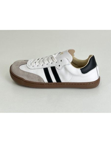 Sneaker barefoot Flexi Nens XL (Piel blanco/serraje Gris)