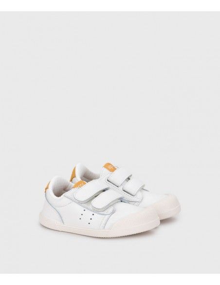 Deportivos piel barefoot Blanco/Mostaza Igor