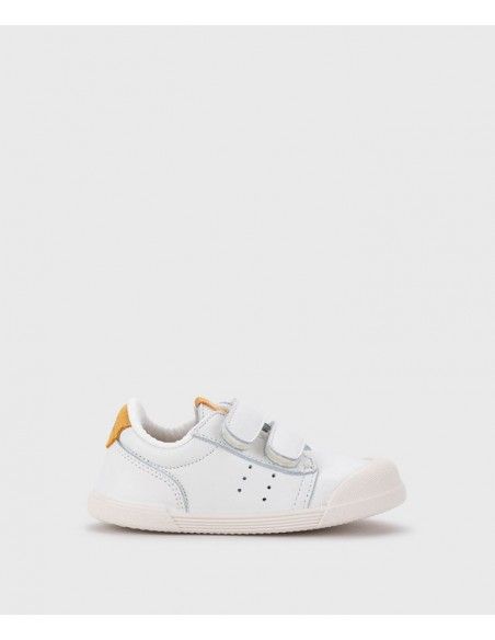 Deportivos piel barefoot Blanco/Mostaza Igor