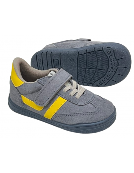 Deportiva barefoot Milán Gris/Amarillo Zapy