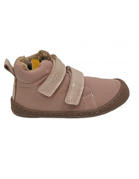 Botín forrado doble velcro Lavanda  Rosa/Brillo Merinilla Flexi Nens