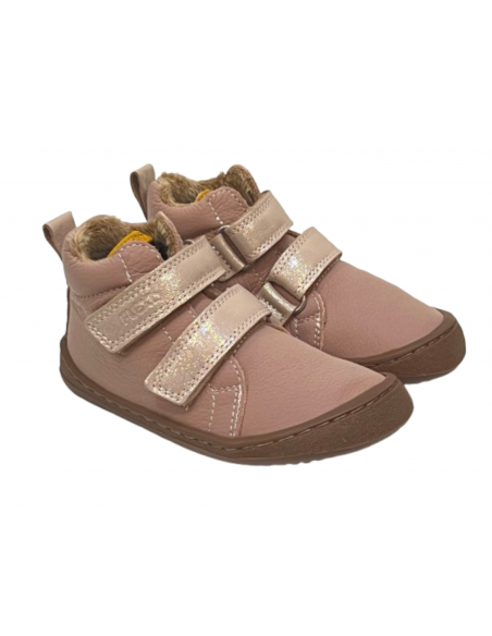 Botín forrado doble velcro Lavanda  Rosa/Brillo Merinilla Flexi Nens