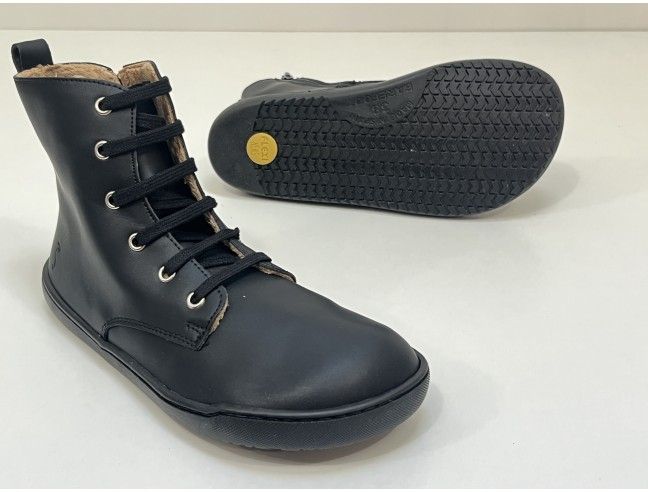 Botín barefoot cordón/cremallera Negro NENS