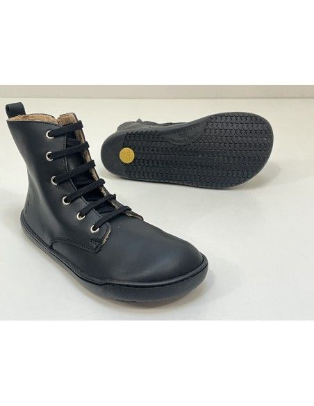Botín barefoot cordón/cremallera Negro NENS