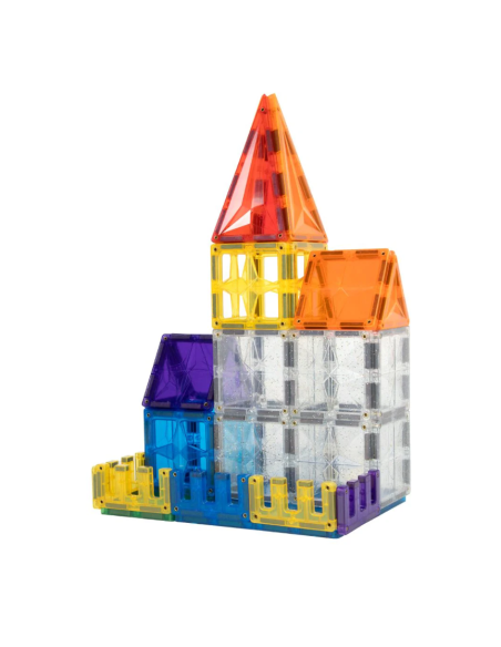 Bloques magnéticos INVENTIVE 110+15 piezas Glitter CleverClixx (Colores vivos)