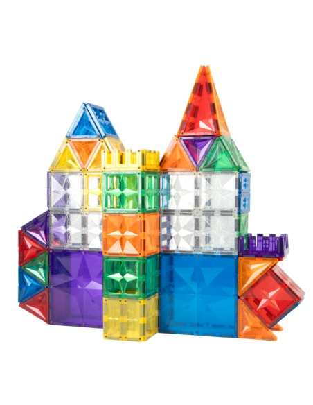 Bloques magnéticos INVENTIVE 110+15 piezas Glitter CleverClixx (Colores vivos)