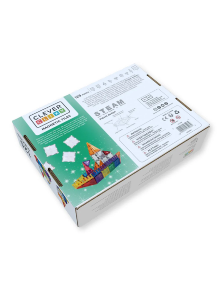 Bloques magnéticos INVENTIVE 110+15 piezas Glitter CleverClixx (Colores vivos)