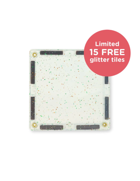 Bloques magnéticos INVENTIVE 110+15 piezas Glitter CleverClixx (Colores vivos)