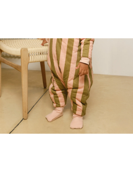Pijama manta Molis&Co - Khaki & Rose Stripes - TOG 2.5