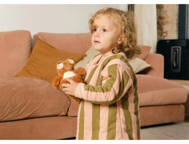 Pijama manta Molis&Co - Khaki & Rose Stripes -...