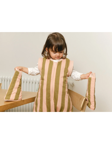 Pijama manta Molis&Co - Khaki & Rose Stripes - TOG 2.5