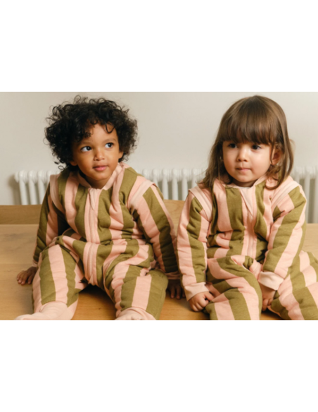 Pijama manta Molis&Co - Khaki & Rose Stripes - TOG 2.5