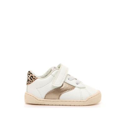 Deportiva barefoot FREE-BABY Modern Blanco/Oro Mustang Free