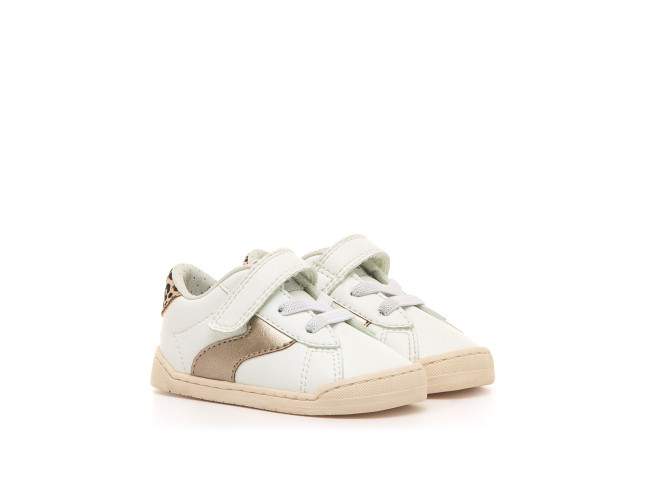 Deportiva barefoot FREE-BABY Modern Blanco/Oro...