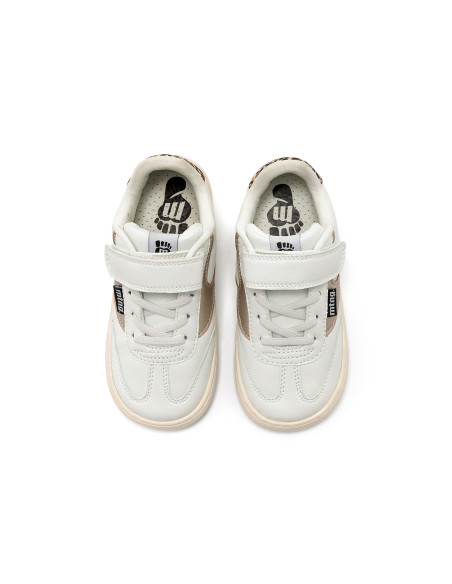 Deportiva barefoot FREE Modern Blanco/Oro Mustang Free