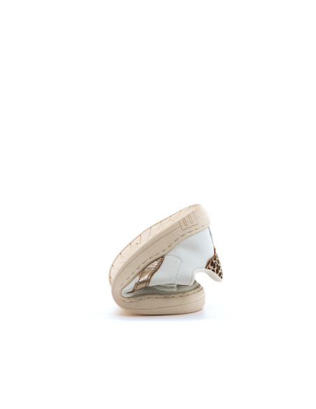 Deportiva barefoot FREE Modern Blanco/Oro Mustang Free