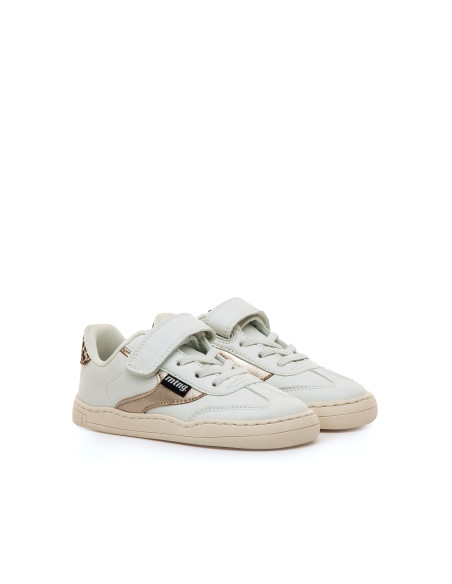 Deportiva barefoot FREE Modern Blanco/Oro Mustang Free