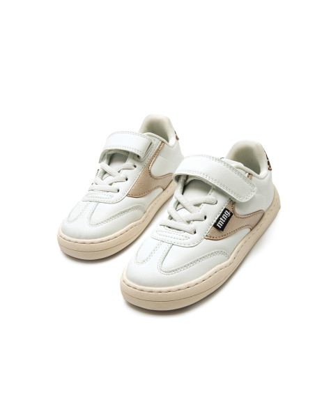 Deportiva barefoot FREE Modern Blanco/Oro Mustang Free
