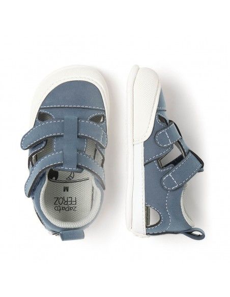 Zapato Feroz Sandalia Jávea Azul Microfibra Serraje