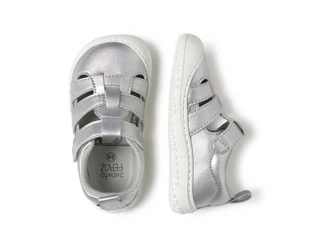 Zapato Feroz Sandalia Irta Rocker Plata Microfibra