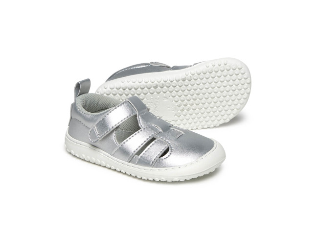 Zapato Feroz Sandalia Irta Rocker Plata Microfibra
