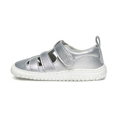 Zapato Feroz Sandalia Irta Rocker Plata Microfibra