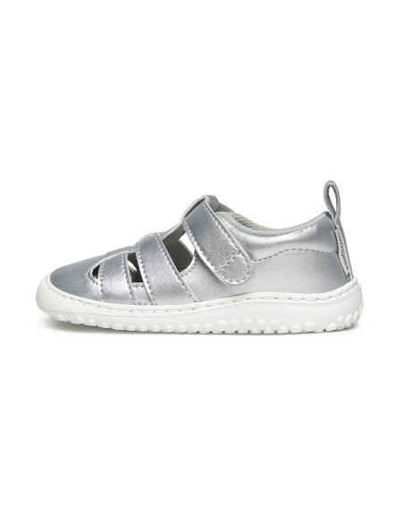 Zapato Feroz Sandalia Irta Rocker Plata Microfibra