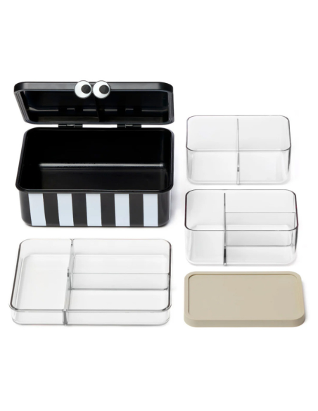 Caja de Almuerzo con 3 Bandejas Noui Noui Black